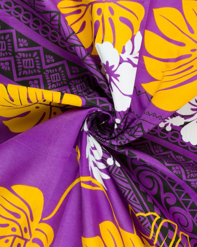 Tissu Polynésien TERENA Violet - Tissushop